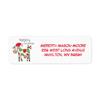 Kuh Funny Cartoon Weihnachtsfeiertag