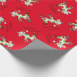Kuh Funny Cartoon Weihnachtsfeiertag Geschenkpapier