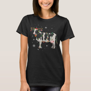Kuh Funny Cow Rentier Weihnachtsbeleuchtung Pajama T-Shirt