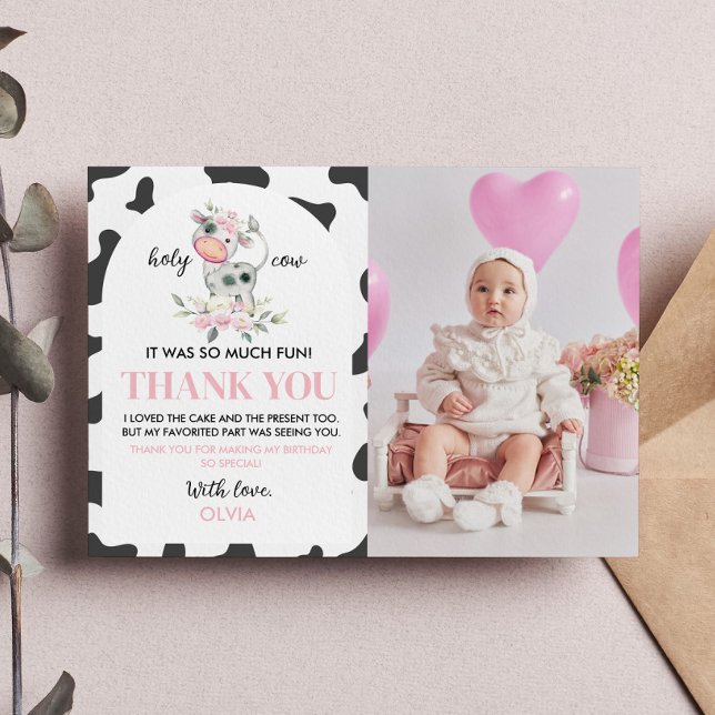 Kuh Geburtstag Foto Danke Karte (Von Creator hochgeladen)