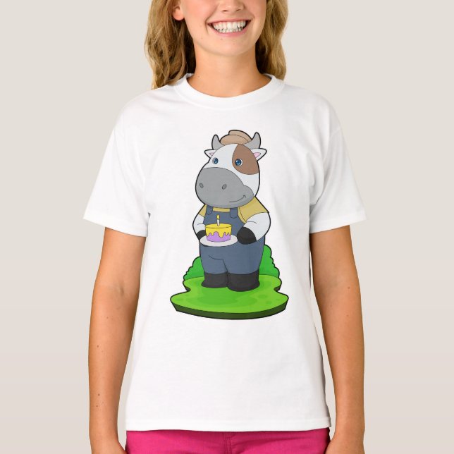 Kuh-Geburtstagsbauer T-Shirt (Vorderseite)