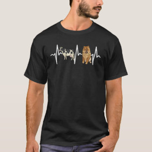 Kuh gefleckte Chow Chow Herzschlag Hund T-Shirt