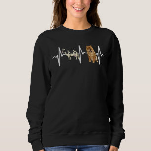 Kuh Gepunktet Chow Chow Heartbeat Hund Sweatshirt