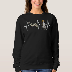 Kuh Gepunktet Irish Terrier Heartbeat Dog Sweatshirt