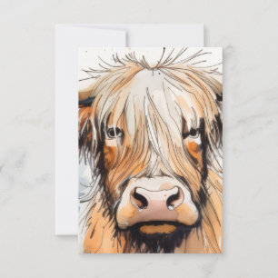 Kuh-Geschenk, Highland-Kuh Dankeskarte