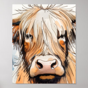 Kuh-Geschenk, Highland-Kuh Poster