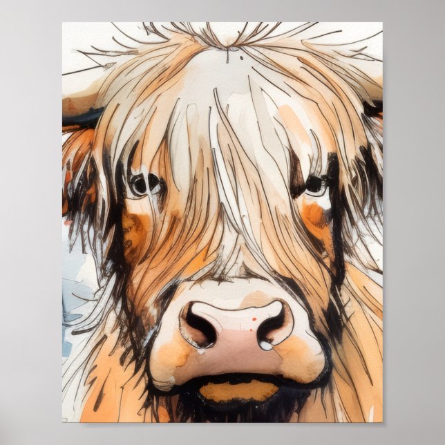 Kuh-Geschenk, Highland-Kuh  Poster (Vorne)