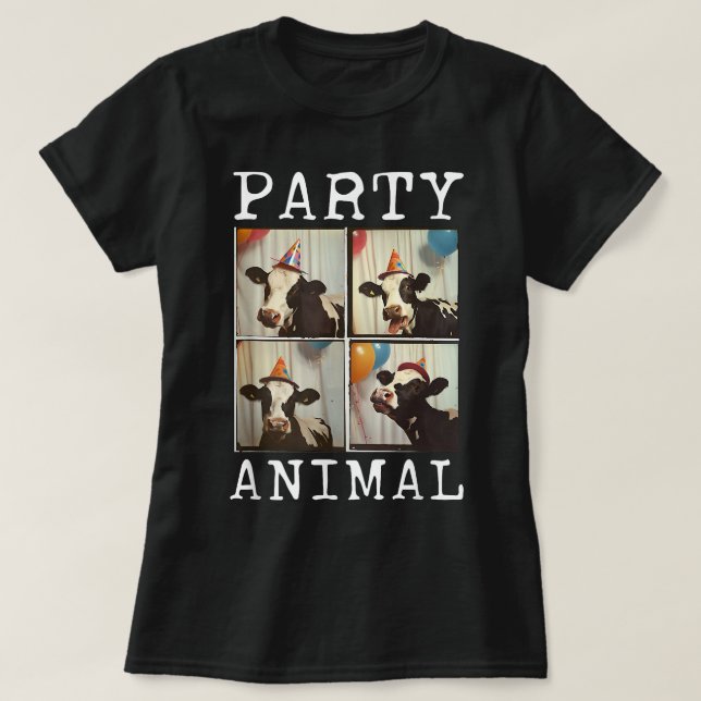 Kuh Gesicht farbenfrohe Farm Tier Party hat lustig T-Shirt (Design vorne)