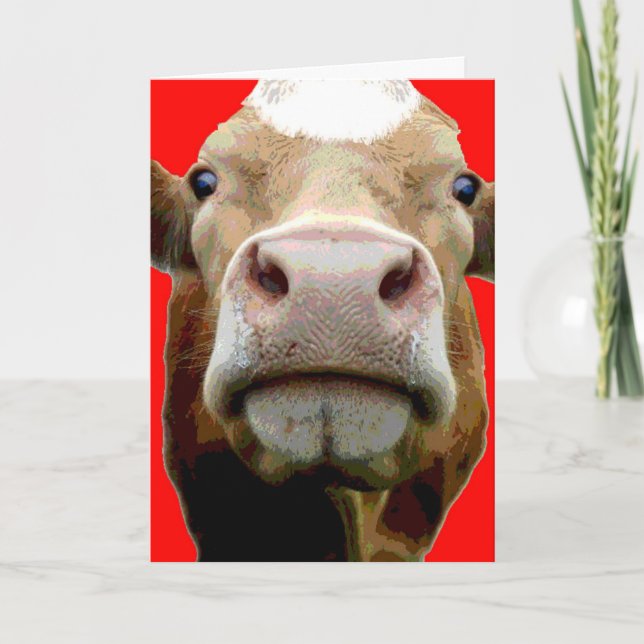 Kuh Gesicht Geburtstagskarte Karte (Vorderseite)