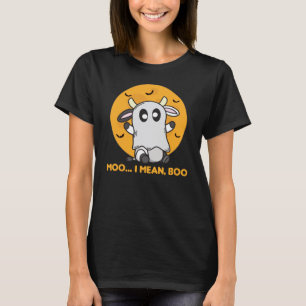 Kuh Ghost Niedlich Kawaii Halloween Moo I Gemein B T-Shirt