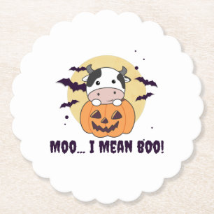 Kuh Ghost Niedlich Kawaii Halloween Moo I Gemein B Untersetzer