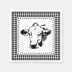 Kuh-Gingham-Bauernhaus Serviette