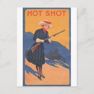 Kuh Girl - Hot Shot Vintag Postkarte