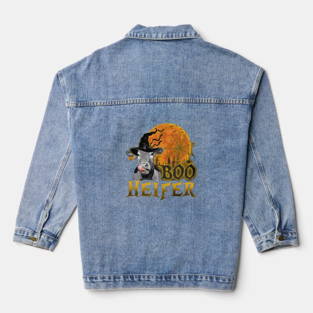 Kuh Halloween Jeansjacke (Rückseite)