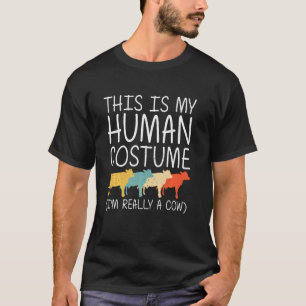 Kuh Halloween Mensch Kostüm Färse Bauernhof Vieh L T-Shirt