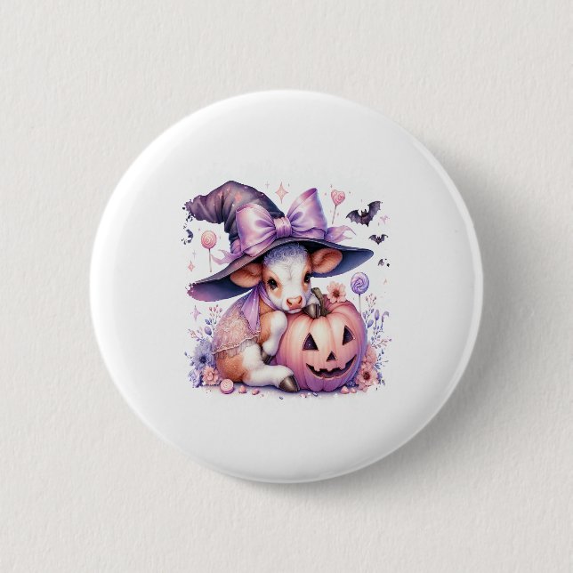 Kuh Halloween Square Button (Vorderseite)