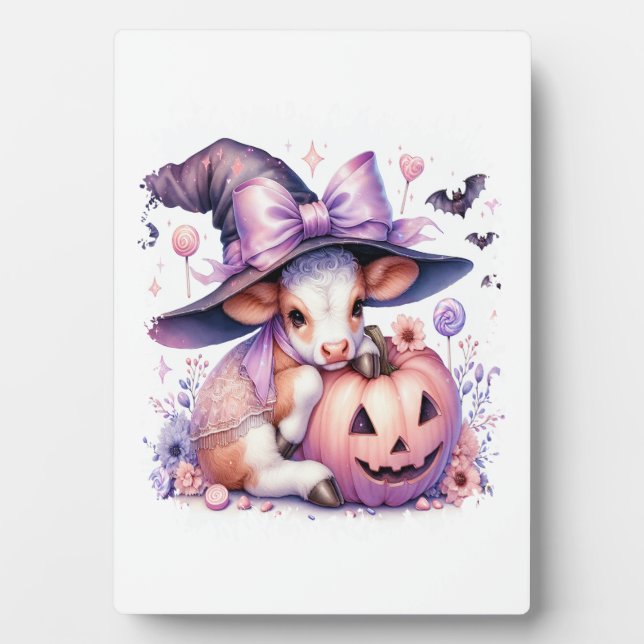 Kuh Halloween Square Fotoplatte (Vorderseite)