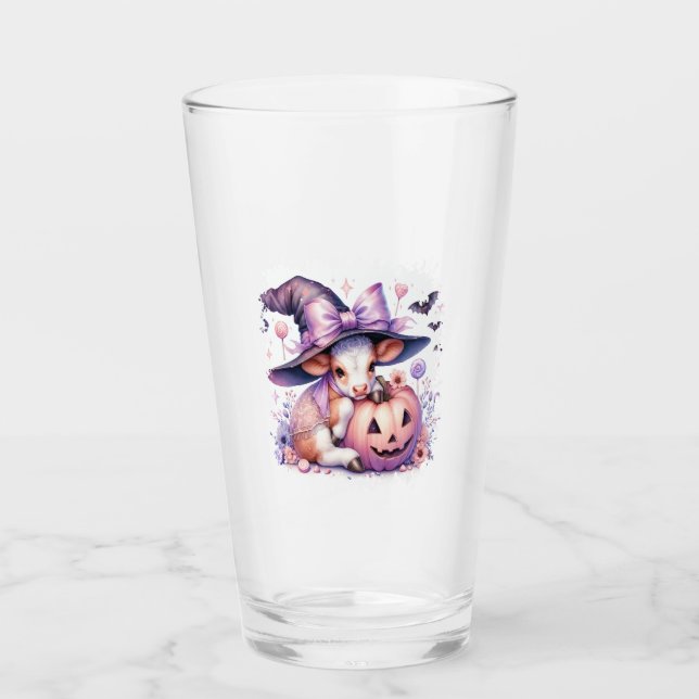 Kuh Halloween Square Glas (Vorderseite)