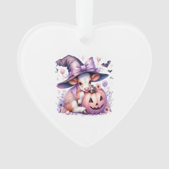 Kuh Halloween Square Ornament (Vorderseite)