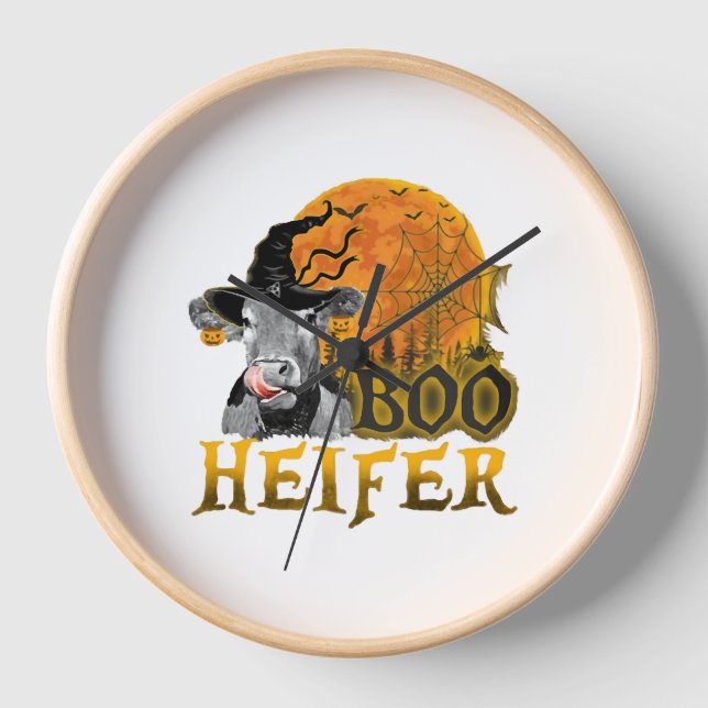 Kuh Halloween Uhr (Vorderseite)