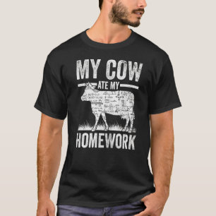 Kuh-Hausaufgaben Landtiere Elternschule T-Shirt
