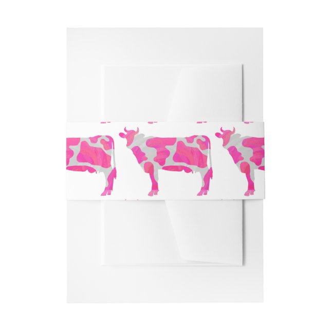 Kuh Heiß rosa und weiße Silhouette Einladungsbanderole (Vorderseite Beispiel)