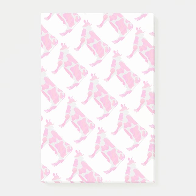 Kuh Heiß rosa und weiße Silhouette Post-it Klebezettel (Vorderseite)