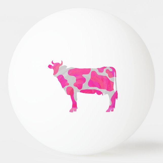 Kuh-heißes Rosa-und Weiß-Silhouette Tischtennisball (Rückseite)