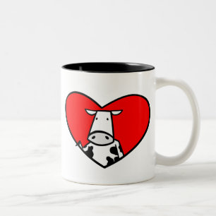 Kuh-Herz-Tasse Zweifarbige Tasse