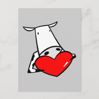 Kuh Herz Valentine I Liebe Kühe Feiertagspostkarte