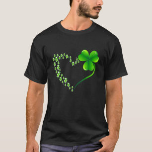 Kuh Herzleaf Irish St Patrick Day Clover Herz T-Shirt