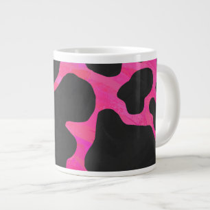 Kuh Hot Pink und Schwarz Druck Jumbo-Tasse