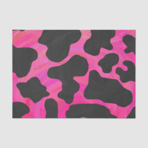 Kuh Hot Pink und Schwarz Print Seidenpapier