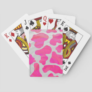 Kuh Hot Pink und Weiß Druck Spielkarten