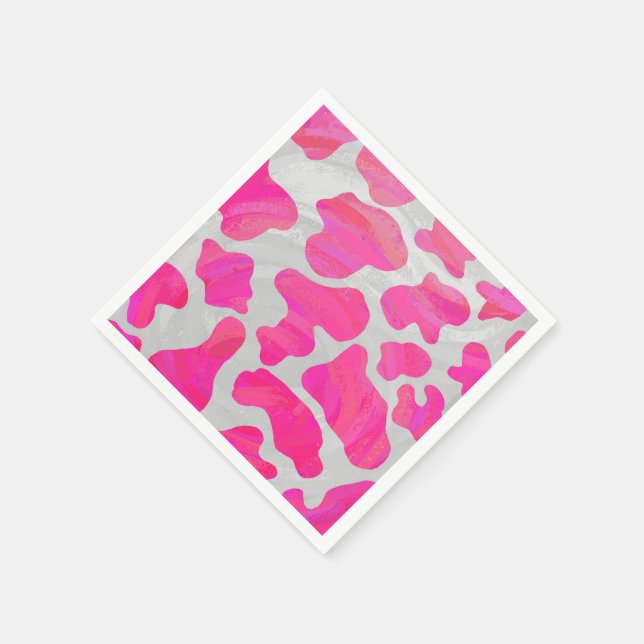 Kuh - Hot Rosa und Weiß Serviette (Ecke)