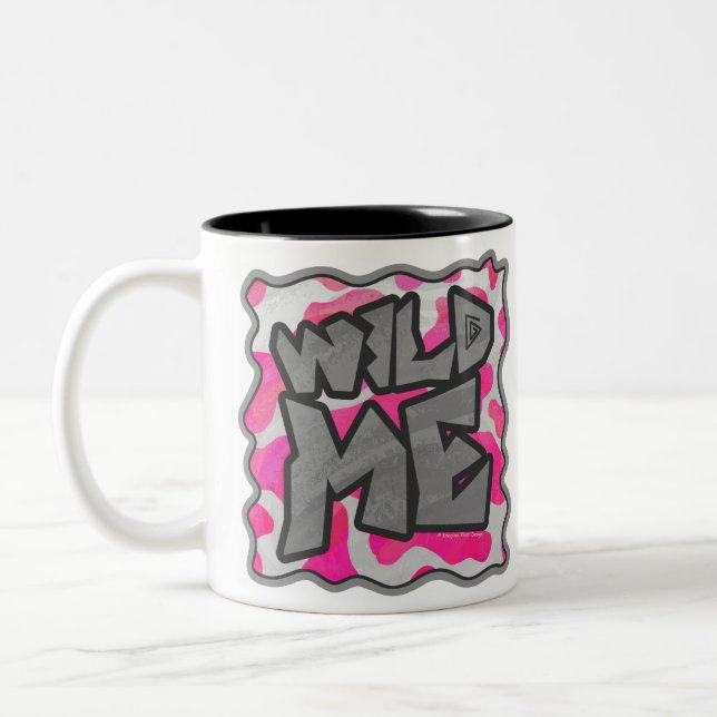 Kuh - Hot Rosa und Weiß Zweifarbige Tasse (Links)