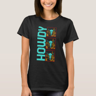 Kuh Howdy Boho Kuh Schädel Kuh Fan Farmtier Kuh T-Shirt