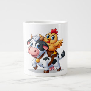 Kuh/Huhn niedlich Cartoon Jumbo-Tasse