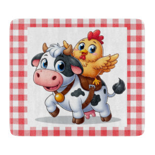 Kuh/Huhn niedlich Cartoon Schneidebrett