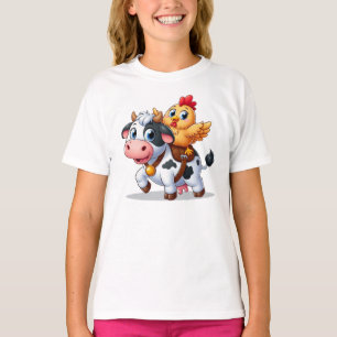 Kuh/Huhn niedlich Cartoon T-Shirt