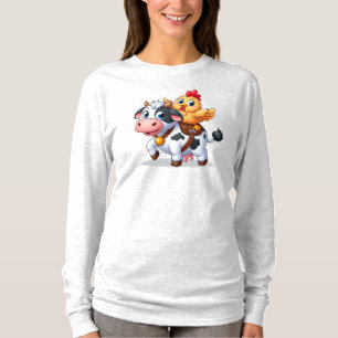 Kuh/Huhn niedlich Cartoon T-Shirt