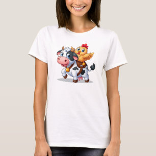 Kuh/Huhn niedlich Cartoon T-Shirt