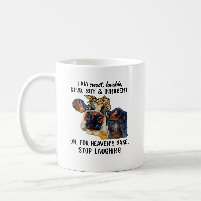 Kuh, ich bin süß lieblich, schüchtern und unschuld kaffeetasse (Links)