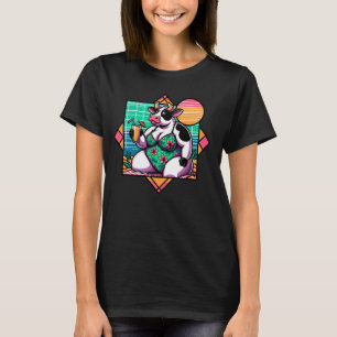 Kuh im Badeanzug mit Getränk Sommer Stimmung für S T-Shirt