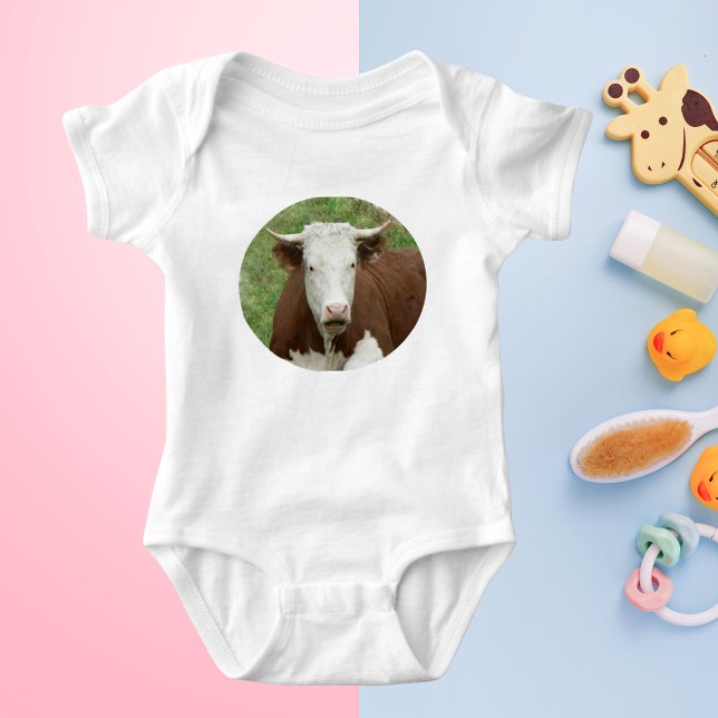 Kuh im Grass Cameo Baby Body Shirt (Cow in the Grass Cameo Baby Body Shirt)
