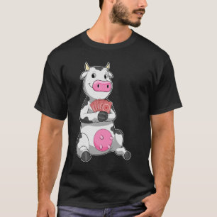 Kuh im Poker mit Poker-Karten T-Shirt
