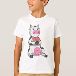 Kuh im Poker mit Poker-Karten T-Shirt