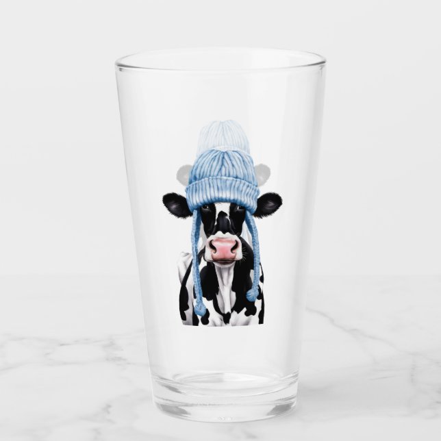 Kuh in einem Hut. Glas (Vorderseite)