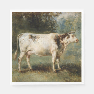 Kuh in einer ländlichen Landschaft (Zuchttier) Serviette