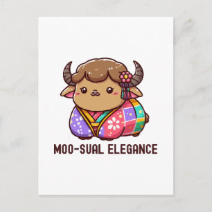 Kuh in Eleganz im Highland Postkarte
